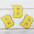 thumbnail image 1 of 3 Pack Chenille Iron On Glitter Varsity Letter "B" Patches - Yellow Chenille Fabric With Gold Glitter Trim - Sew or Iron on - 5.5 cm Tall, 1 of 8