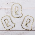thumbnail image 1 of 3 Pack Chenille Iron On Glitter Varsity Letter "Q" Patches - White Chenille Fabric With Gold Glitter Trim - Sew or Iron on - 5.5 cm Tall, 1 of 8