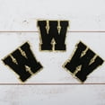 thumbnail image 1 of 3 Pack Chenille Iron On Glitter Varsity Letter "W" Patches - Black Chenille Fabric With Gold Glitter Trim - Sew or Iron on - 5.5 cm Tall, 1 of 8