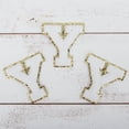 thumbnail image 1 of 3 Pack Chenille Iron On Glitter Varsity Letter "Y" Patches - White Chenille Fabric With Gold Glitter Trim - Sew or Iron on - 5.5 cm Tall, 1 of 8