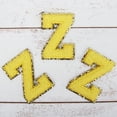 thumbnail image 1 of 3 Pack Chenille Iron On Glitter Varsity Letter "Z" Patches - Yellow Chenille Fabric With Gold Glitter Trim - Sew or Iron on - 8 cm Tall, 1 of 8