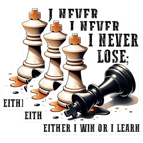 (3 Pack) Chess Decals - Motivational Quote Decal - Chess Piece Decal - 3 Inches On Longest Side - Easy Peel & Apply - Made in USA - 3MCS1972
