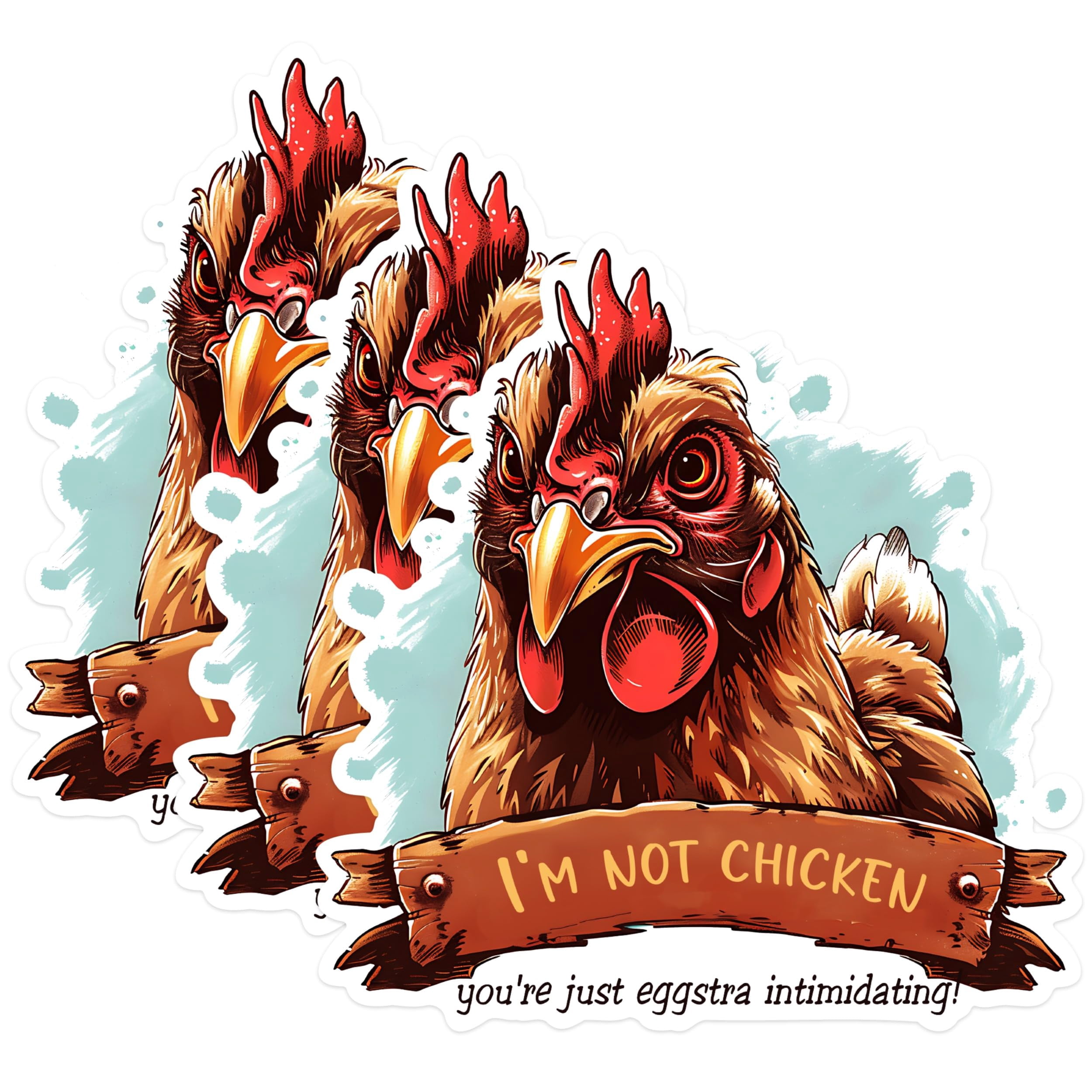 (3 Pack) Chicken Decals - Funny Chicken - Laptop Decals - 3 Inches On ...