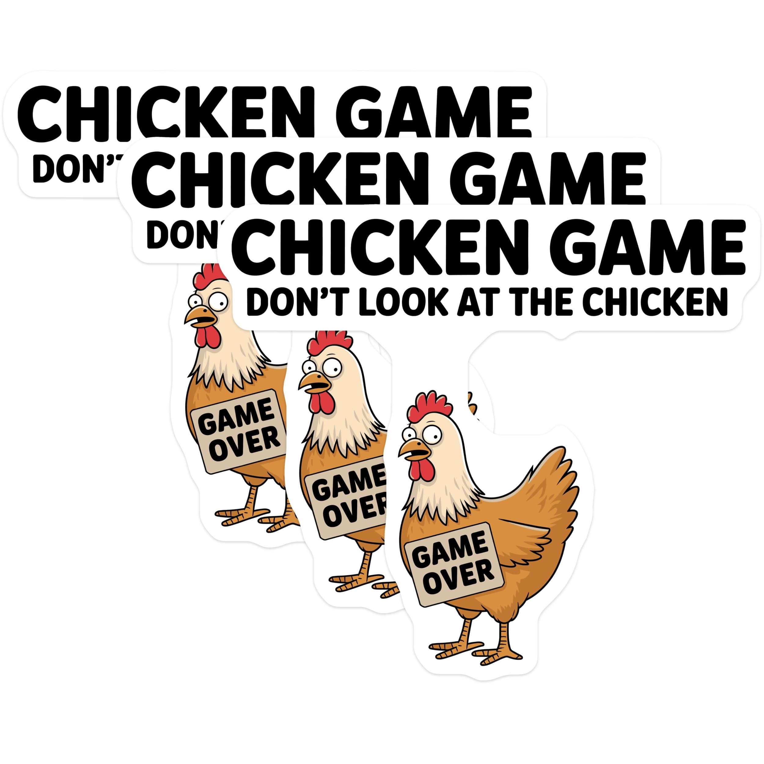 (3 Pack) Chicken Game Decals - Funny Chicken - Game Over Stickers - 3 ...