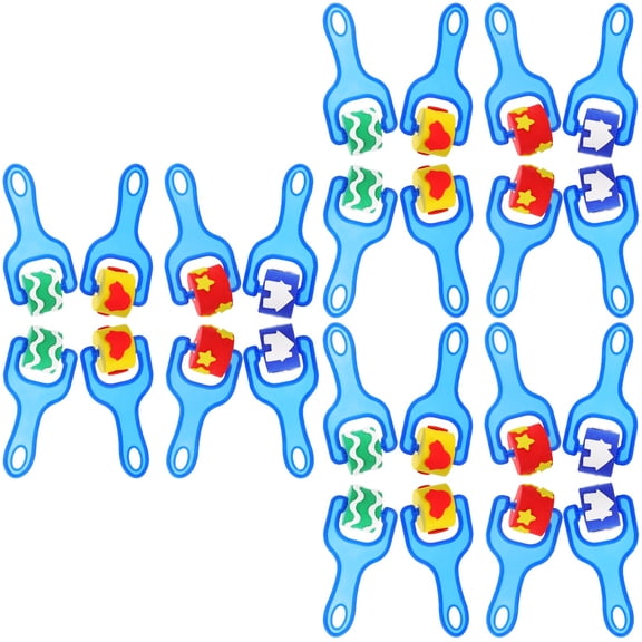 3-Pack Kids Stamp Brushes Set with Sponge for Toddler and Children’s Painting, Art Supplies for Creative Fun