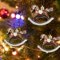 3-Pack Christmas Carousel Ornaments, Hanging Baubles for Xmas Tree Decor, Whimsical Themed Holiday Party Decoration(Coffee)