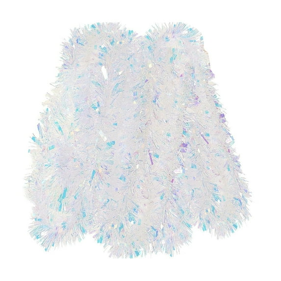 3-Pack Christmas Garland Strips 78.7in – Iridescent Colorful Wool-Like Plastic Ribbon for Holiday Tree, Party, Scene Decoration – Lightweight Tinsel Set