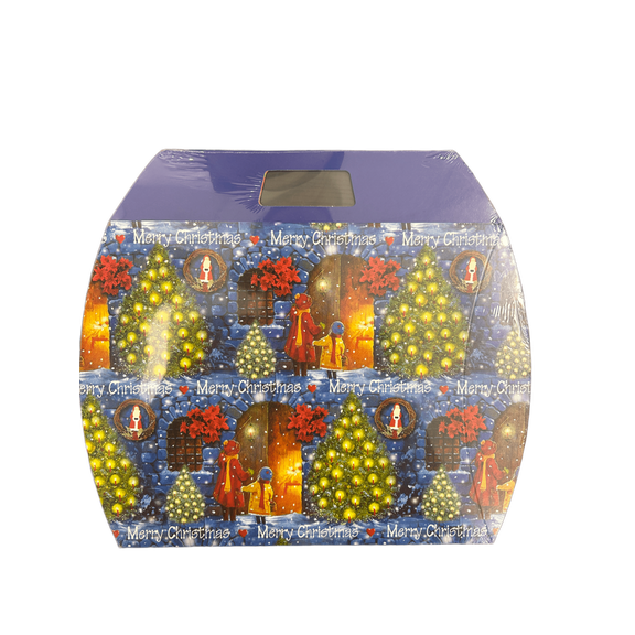 3 Pack Christmas Pillow Box Gift Set, 2 Large and 1 Medium Festive Boxes, Angels, Stars and More, Recycled, Easy to Assemble, Retail Ready Holiday Display, Snowflake Design