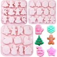 3 Pack Christmas Silicone Chocolate Molds, Christmas Silicone Baking
