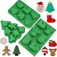 3 Pack Christmas Silicone Molds, Large Size Xmas Baking Mold for Mini