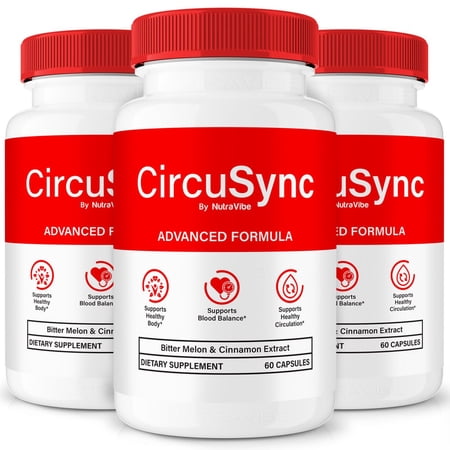 (3 Pack) CircuSync – Original Formula with a Clean Blend to Support Healthy Circulation, Natural Energy & Balanced Levels | Just 2 Easy-to-Swallow Pills Daily (180 Capsules)