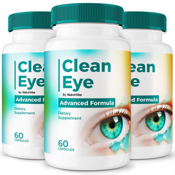(3 Pack) Clean Eye Capsules – Daily Eye Care with Original Blend to Support Visual Wellness, Eye Comfort & Vision | Just 2 Gentle, Easy-to-Swallow Pills (180 Capsules)