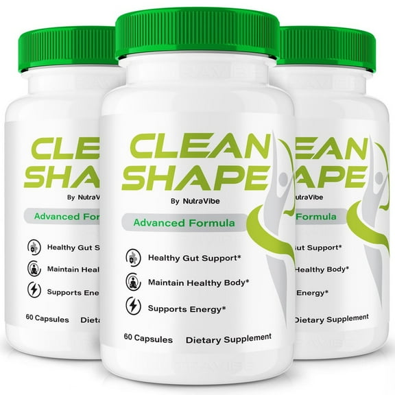(3 Pack) Clean Shape Capsules  Gentle Gut & Digestive Support Formula for Balance & Wellness | Easy-to-Take Capsules (180 Capsules)