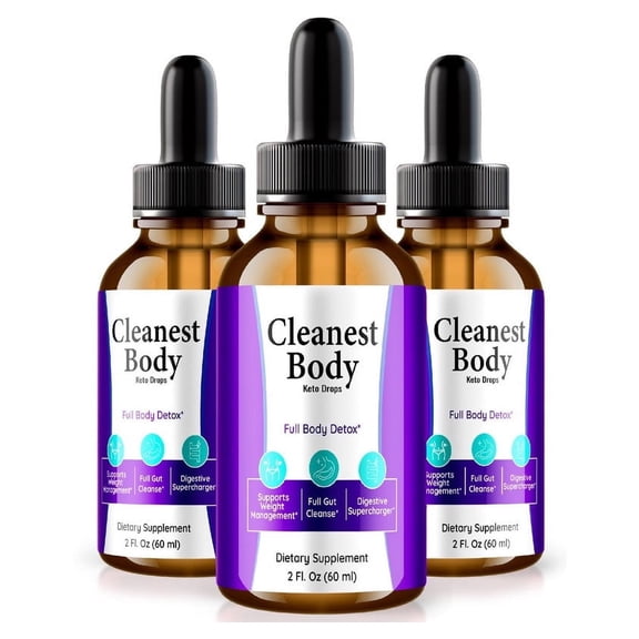 (3 Pack) Cleanest Body Drops, Organic Detox Formula for Overall Health, Body Cleaner Liquid Supplement, All Natural Dropper to Support Clean Gut, CleanestBody Review (90 Servings)