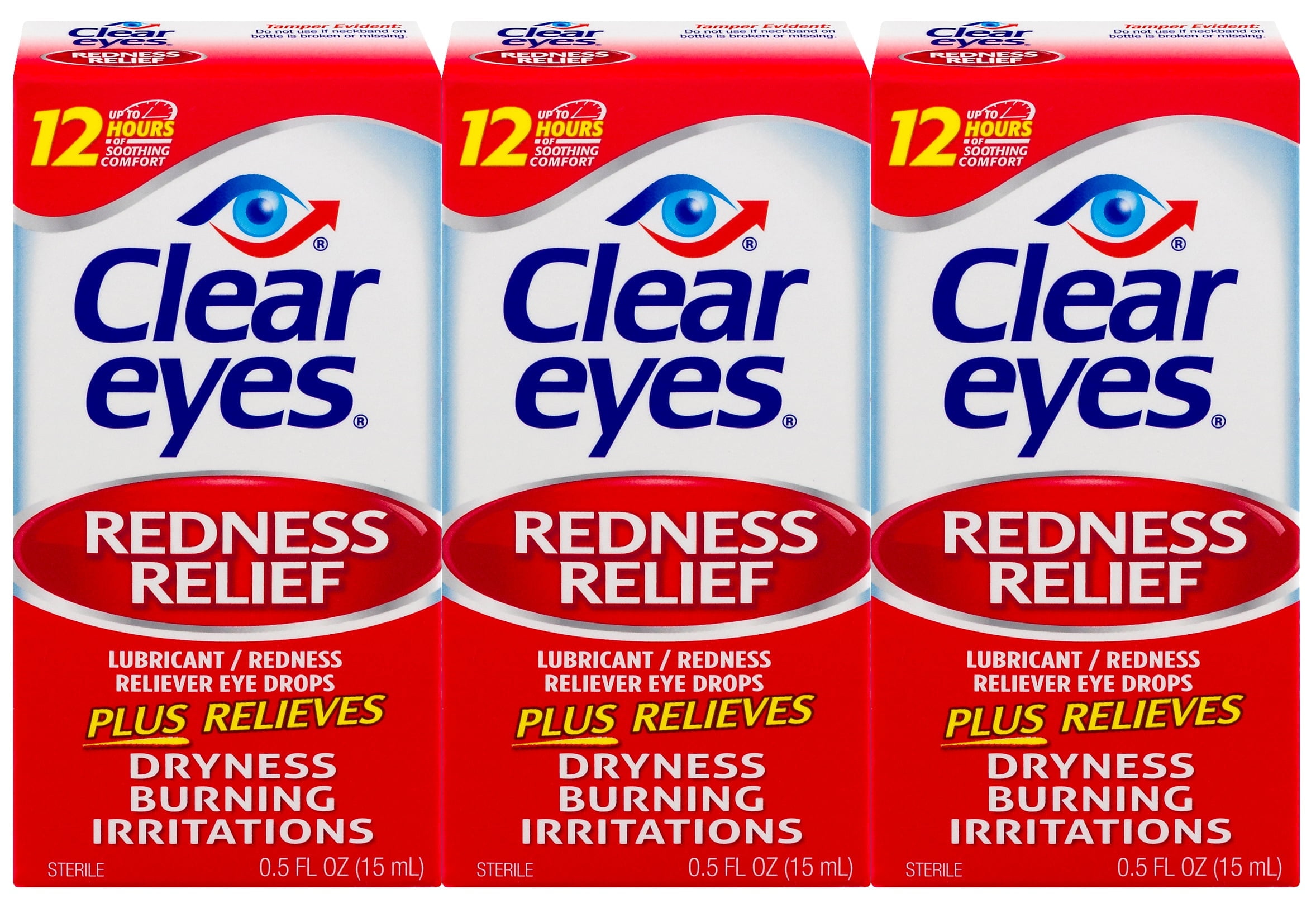3 Pack - Clear Eyes Redness Relief Eye Drops, Soothes & Moisturizes - 0.5 fl oz (15ml)
