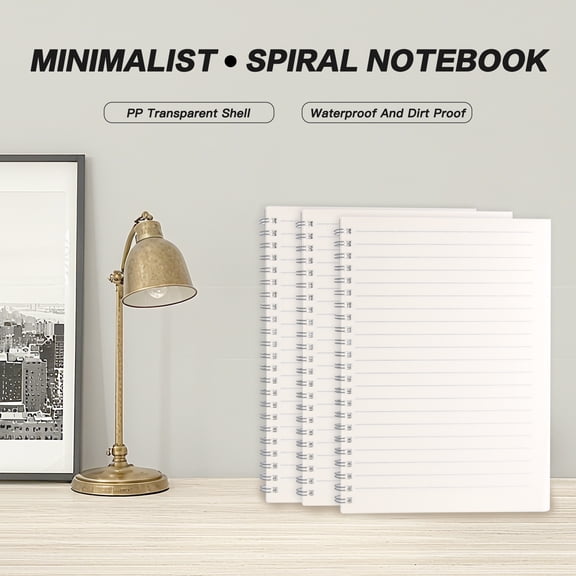 3-Pack Clear Matte Journal Notebooks 5.7x7.9 Inches 80 Sheets Smooth Heavy Paper for Bullet Journaling Creative Writing Idea Sketching