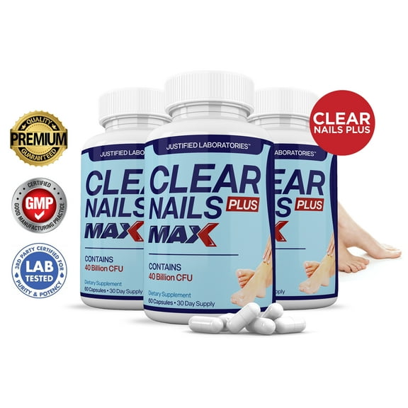 (3 Pack) Clear Nails Max 40 Billion CFU Probiotic Nail Support 180 Capsules
