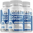 thumbnail image 1 of (3 Pack) Clear Neuro 10 - Nootropic Memory Booster Dietary Supplement for Focus, Memory, Clarity, & Energy - Advanced Cognitive Support Formula for Maximum Strength - 180 Capsules, 1 of 3