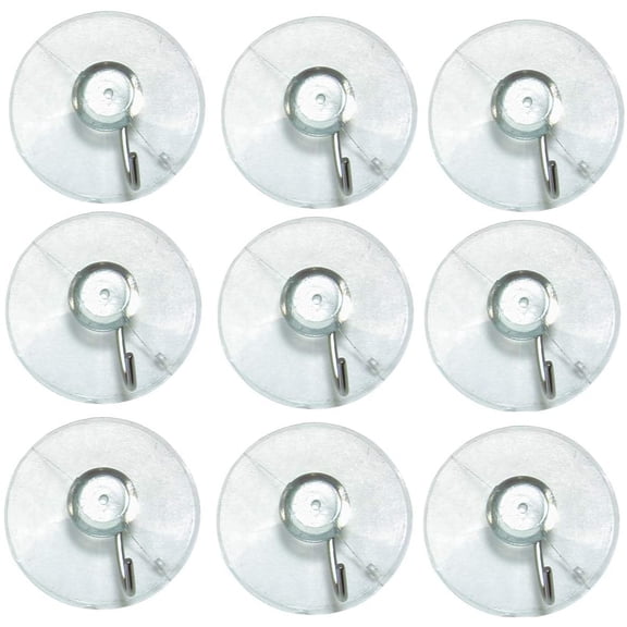 3 Pack Clear Plastic Strong Suction Cup with Removable Hook 1 5/8" 41.28mm Diameter
