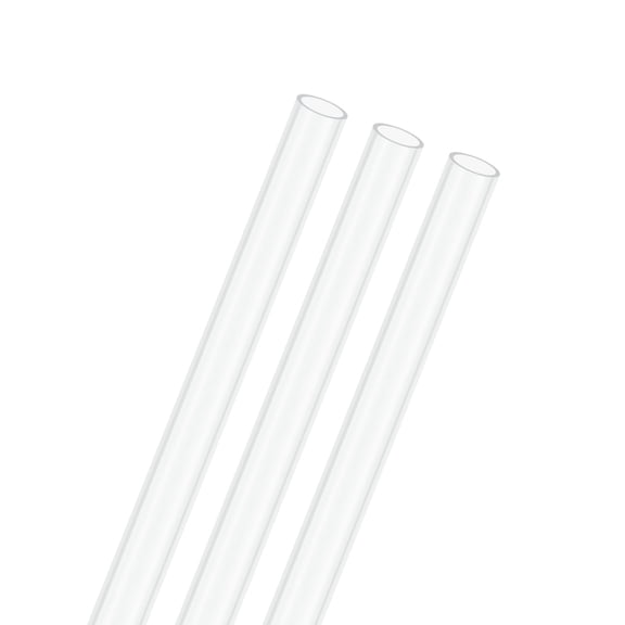 3-Pack Clear Plastic Tube, 5mm[0.2"] ID x 6mm[0.24"] OD High Impact Rigid Polycarbonate Round Pipes [245mm/10IN]