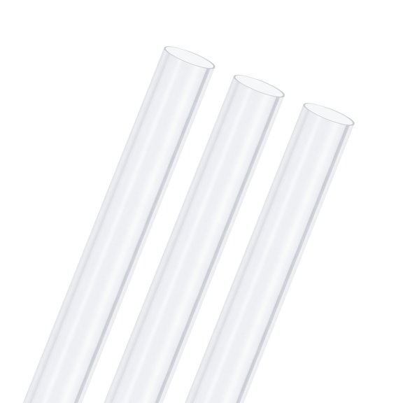 3-Pack Clear Rigid Pipe, 15mm(0.59") ID x 16mm(0.63") OD 0.8ft Round Plastic Tube for Water Pipe/Fish Tank/Wire Protection, High Hardness Tubing [Clear Blue]