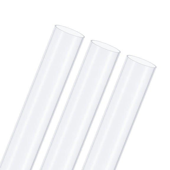 3-Pack Clear Rigid Pipe, 23mm(0.91") ID x 25mm(0.98") OD 1ft Round Plastic Tube for Water Pipe/Fish Tank/Wire Protection, High Hardness Tubing [305mm, Clear Blue]