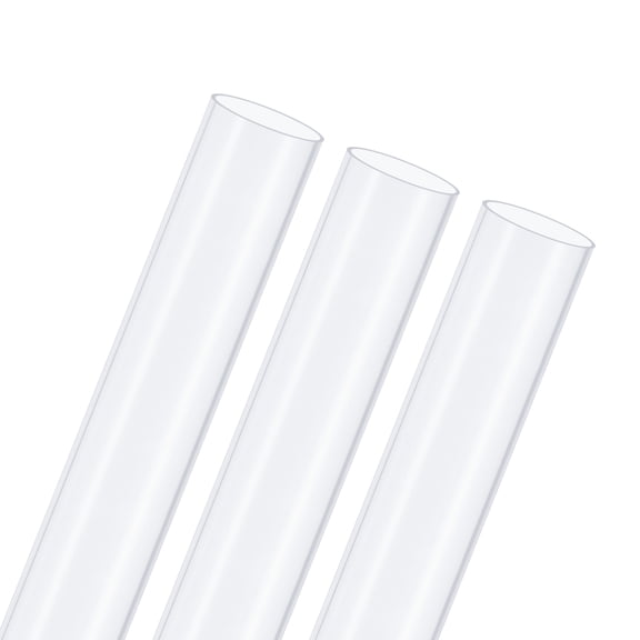 3-Pack Clear Rigid Pipe, 26mm(1.02") ID x 28mm(1.1") OD 0.8ft Round Plastic Tube for Water Pipe/Fish Tank/Wire Protection, High Hardness Tubing [Clear Blue]
