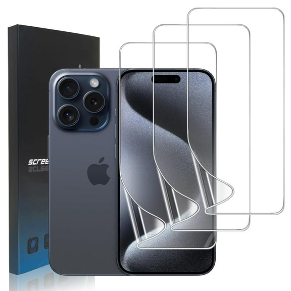 3 Pack Clear Screen Protector Compatible for iPhone 17 Pro, HD Hydrogel Soft TPU Protective Film, Fingerprint Compatible, Case Friendly [Not Tempered Glass]