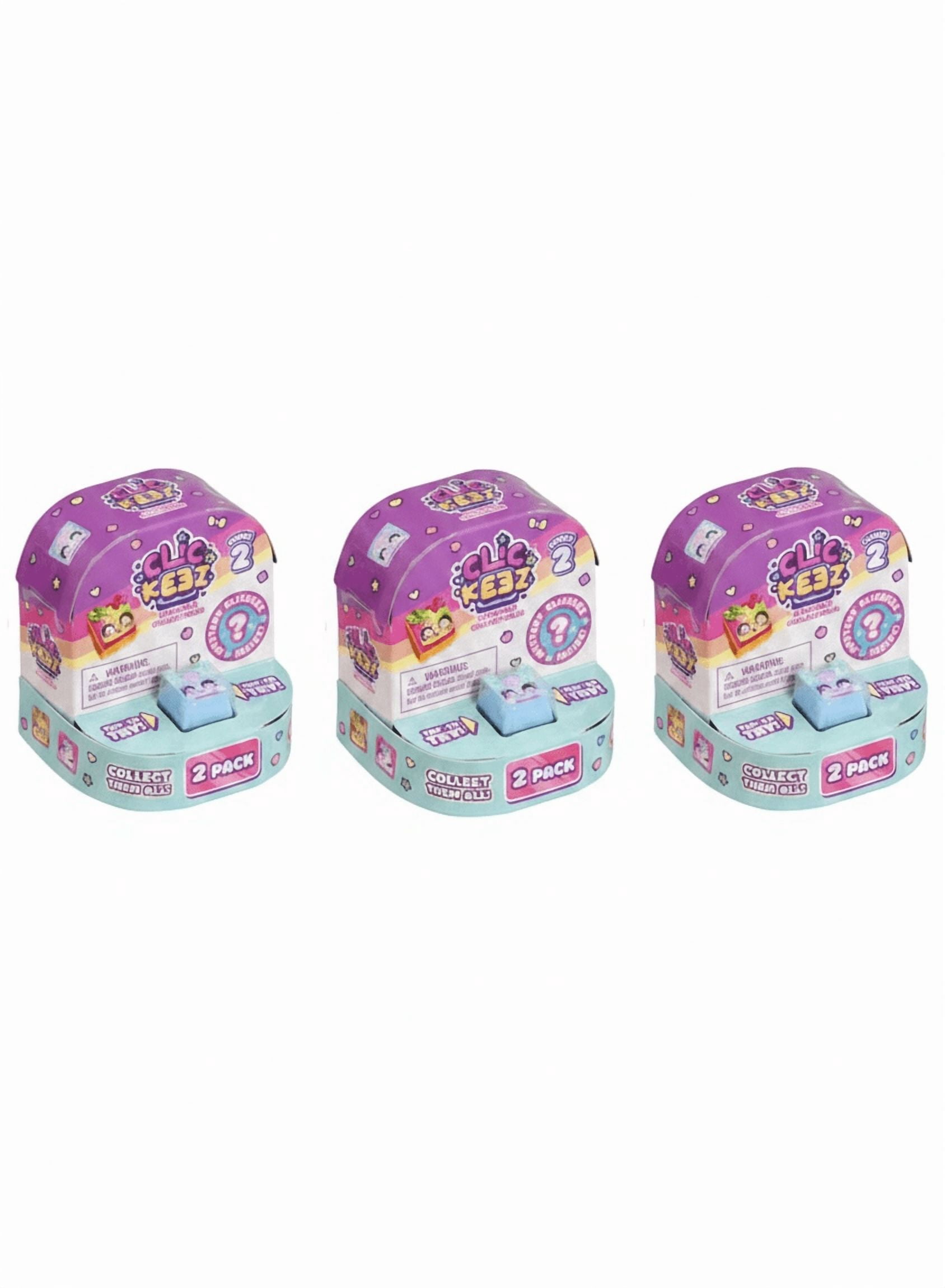 Clickeez Series 2  Keyboard Key Fidget Toys Collectible Characters 3-Piece Bundle