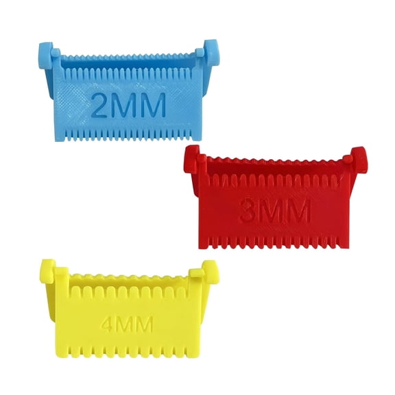 3 Pack Clip-On Sewing Rulers, No-Slip Hand Stitch Guide with 2mm 3mm 4mm Spacing, Quilting Template for Patchwork, Mending, Embroidery DIY