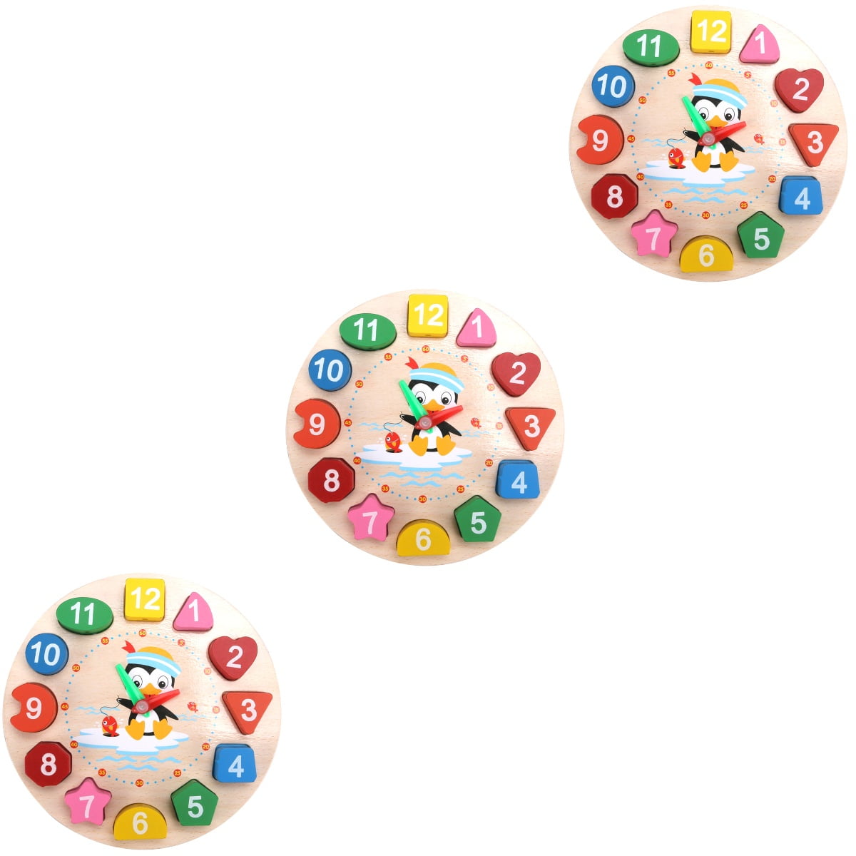 3 Pack Clock Teaching Toy Kids Puzzles Toy Clocks Tell Time Clock Clock
