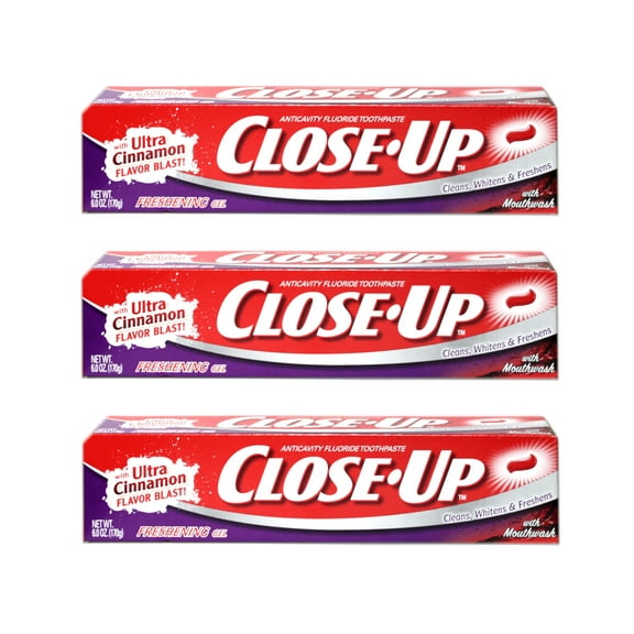 3 Pack - Close-Up Toothpaste Gel Freshening Red 6 oz Each