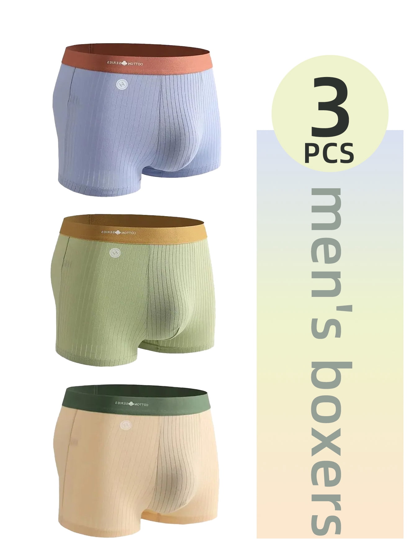 3-Pack Cloud-Soft Cozy Boxers | Morandi Pastel Colors + Ribbed Texture ...
