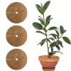 3 Pack Coconut Fiber Mulch Ring, Coco Coir Tree Ring Mulch Mat, 100% Natural Tree Protector Mat Plant Cover Ring Coconut Coir Discs Tree Mats Mulch Rings for Indoor Outdoor Plants