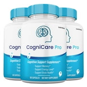 3 Pack Cognicare Pro Nootropic Capsules, Cognitive Performance, Cognicare Pro Pills, Brain Focus Memory, 60 Capsules per bottle, 3 Month Supply