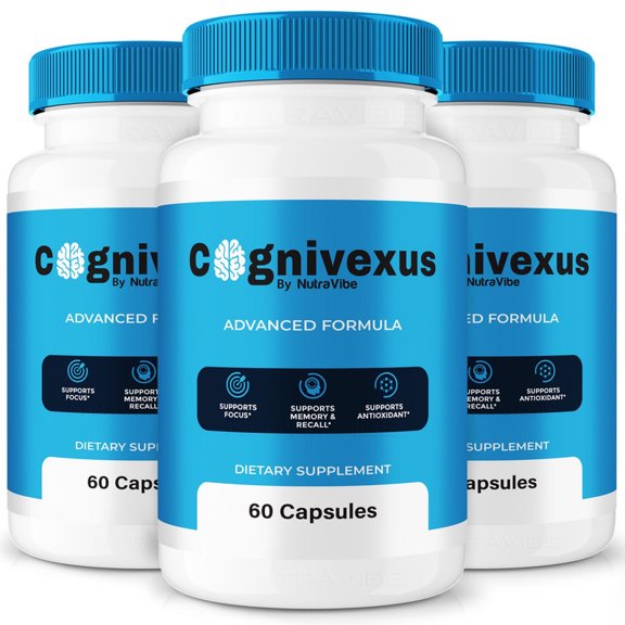 (3 Pack) Cognivexus Pills Daily Formula with a Natural Blend to Help Maintain Focus, Memory & Concentration | Clean, Gentle, Easy-to-Swallow Capsules for Everyday Sharpness (180 Capsules)