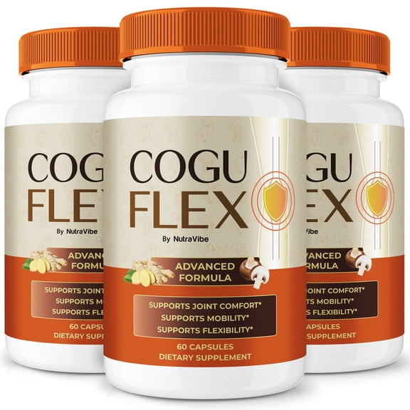 (3 Pack) Cogu Flex Capsules  Natural Joint Support Formula for Flexibility, Mobility & Confidence in Movement | Daily Formula for Comfort, Recovery & Active Lifestyle (180 Capsules)