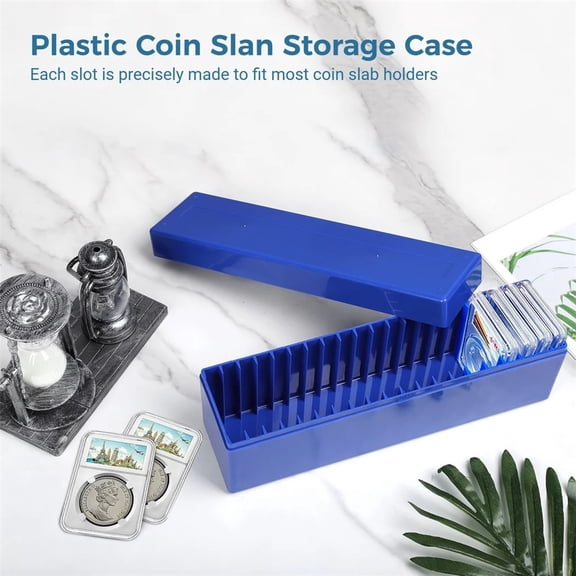 3 Pack Coin Slab Storage Boxes For Up To 60 Coin Holders, Protective Coin Collection Organizer Case, Stackable Storage Container For Certified And Standard Coin Slabs