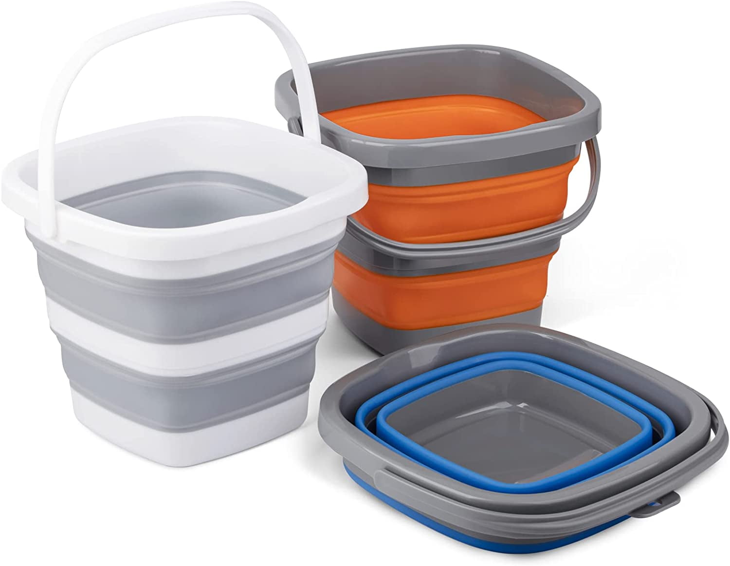 3 Pack Collapsible Bucket with 1.32 Gallon (5L) Each, Small Plastic ...