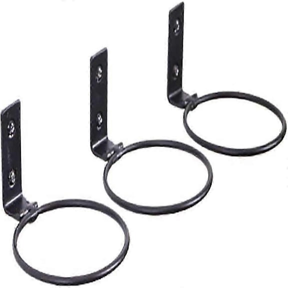 3 Pack Collapsible Wall Planter Support Rings, Metal Wall Support Ring with Screws, Pot Hook for Fixing Flower Pots (Diameter 15cm, Black)