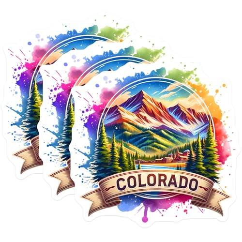 (3 Pack) Colorado Decals - Mountain Scenery Stickers - Laptop Decor Decals- 3 Inches On Longest Side - Easy Peel & Apply - Made in USA - 3MCS5536