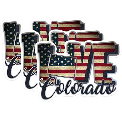 (3 Pack) Colorado Decals - Patriotic Stickers - American Flag Decal - 3 Inches On Longest Side - Easy Peel & Apply - Made in USA - 3MCS0297