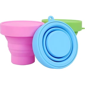 3-Pack Colorful Folding Silicone Cup Travel Cup Camping Cup