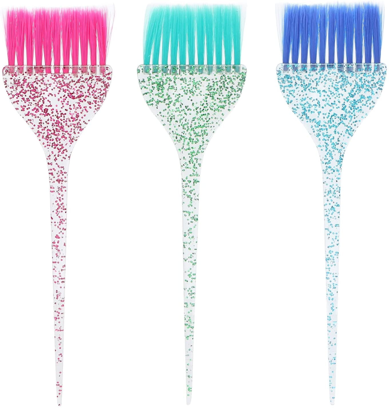 3 Pack Colours Hair Color Brushes Set, Transparent Dye Brush Set with