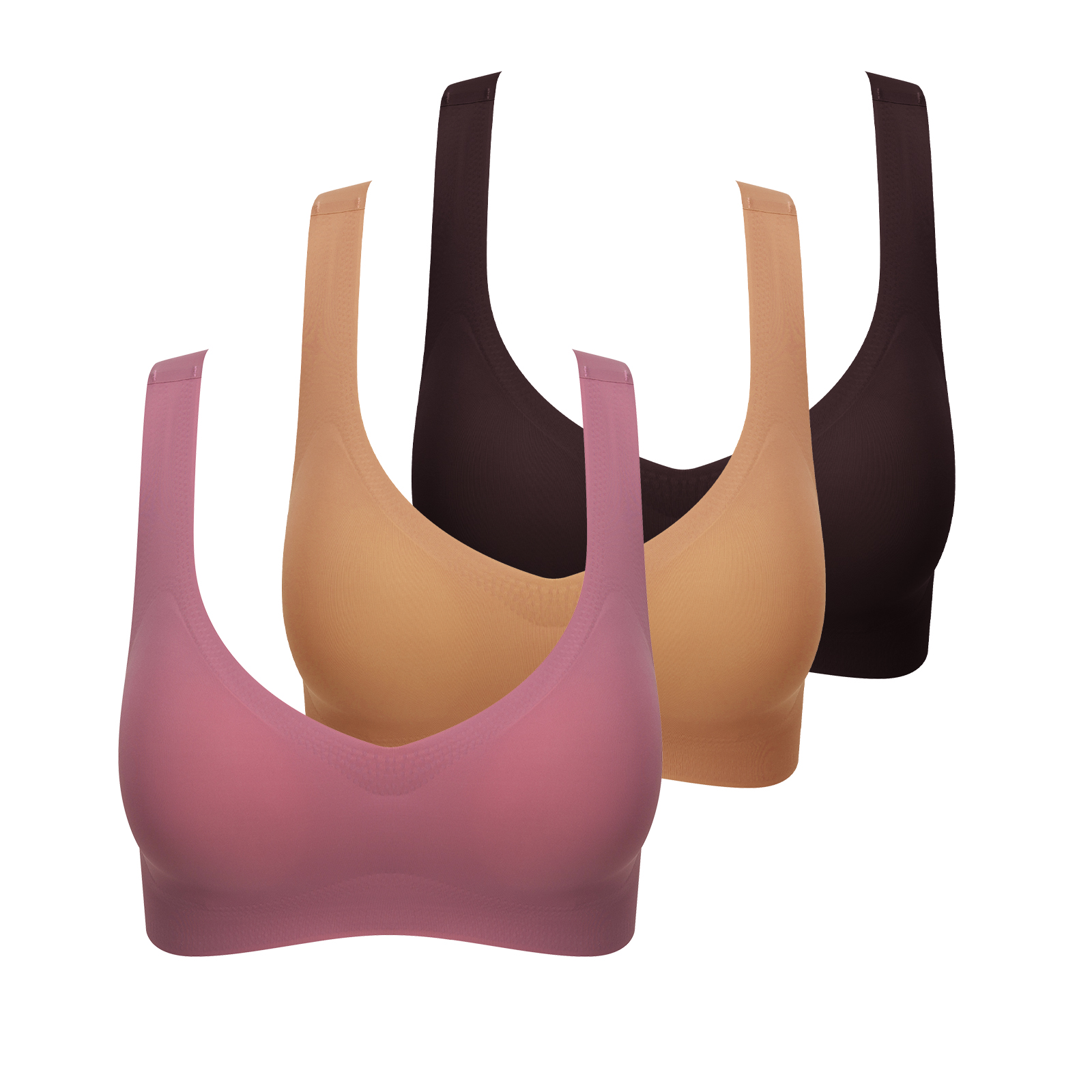 3 Pack Comfort Bra Seamless Lightweight Daily Bras Beauty Back Yoga Bra