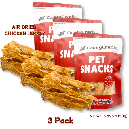 (3 Pack)ComfyCradle Air-Dried Chicken Jerky, Natural High-Protein Dog Treats, 15.87 oz