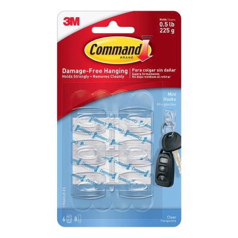 3 Pack - Command Clear Hooks Strips, Plastic, Mini 6 ea