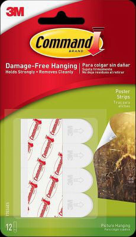 3 Pack - Command Poster Hanging Strips, White 12 ea