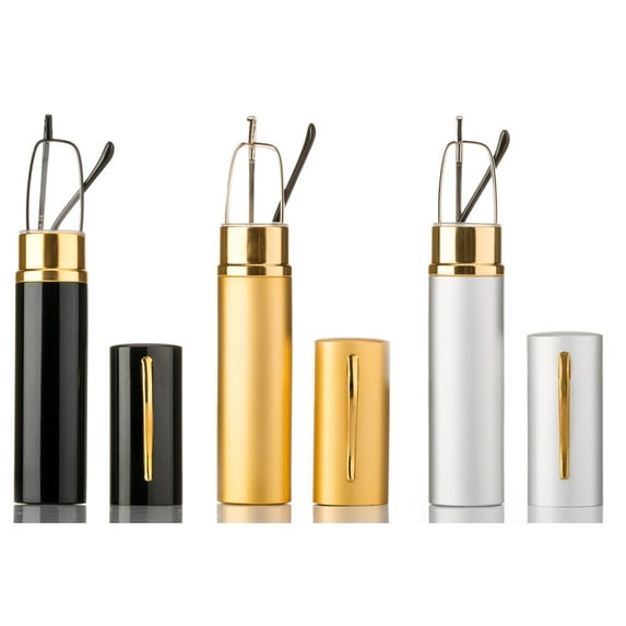 3 Pack Compact Reading Glasses in Aluminum Case Spring Hinged Metal Reading Glasses Portable Light Weight Reading Glasses , +1.00,+1.25, +1.50, +1.75, +2.00, +2.25, +2.50, +3.75, +3.00, +3.25, +350