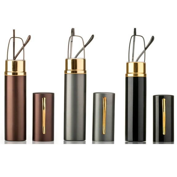 3 Pack Compact Reading Glasses in Aluminum Case Spring Hinged Metal Reading Glasses Portable Light Weight Reading Glasses , +1.00,+1.25, +1.50, +1.75, +2.00, +2.25, +2.50, +3.75, +3.00, +3.25, +350